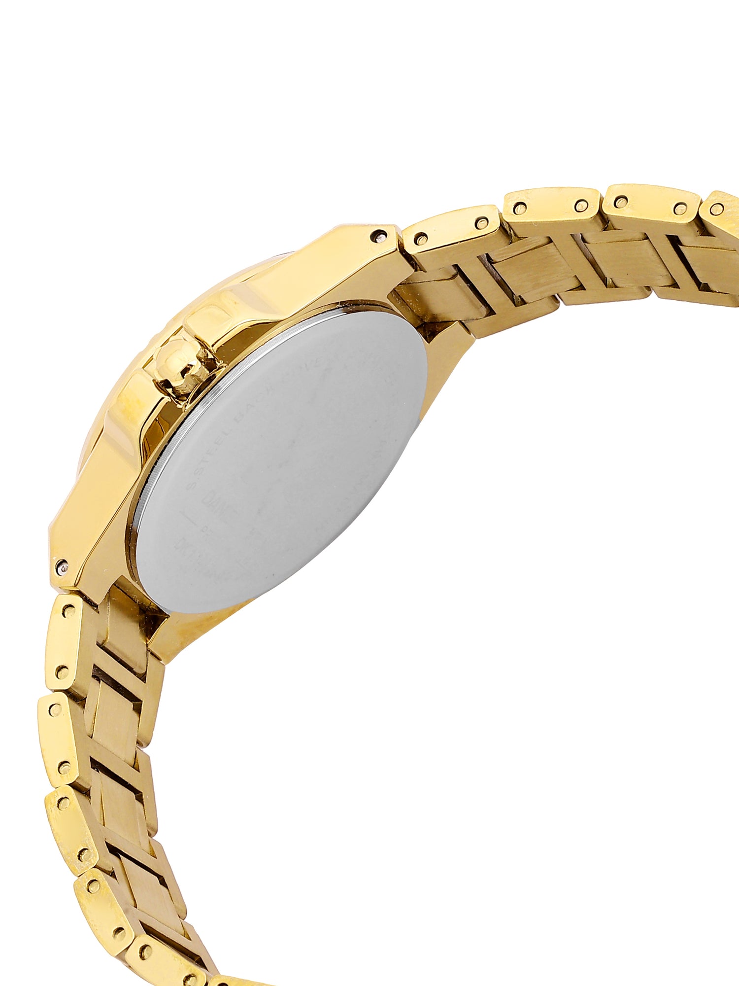 Daniel Klein Analog Silver Round Dial Gold Case Gold Strap Quartz Water-Resistant Wrist Watch for Women Girls, Ladies DK.1.14176-2