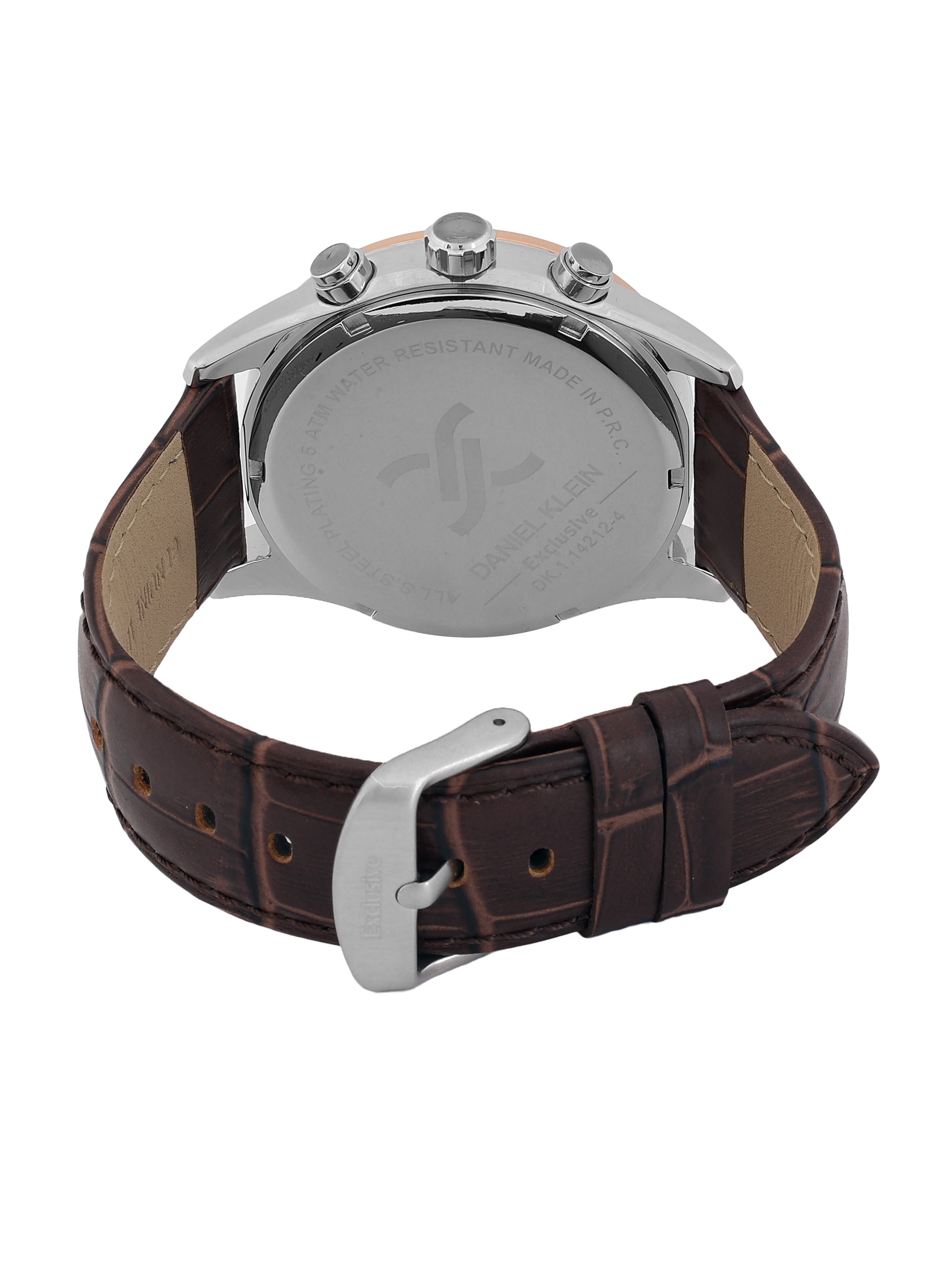 Daniel Klein Exclusive Dark Green Dial Dark Brown Strap Men’s Analog Watch DK.1.14212-4