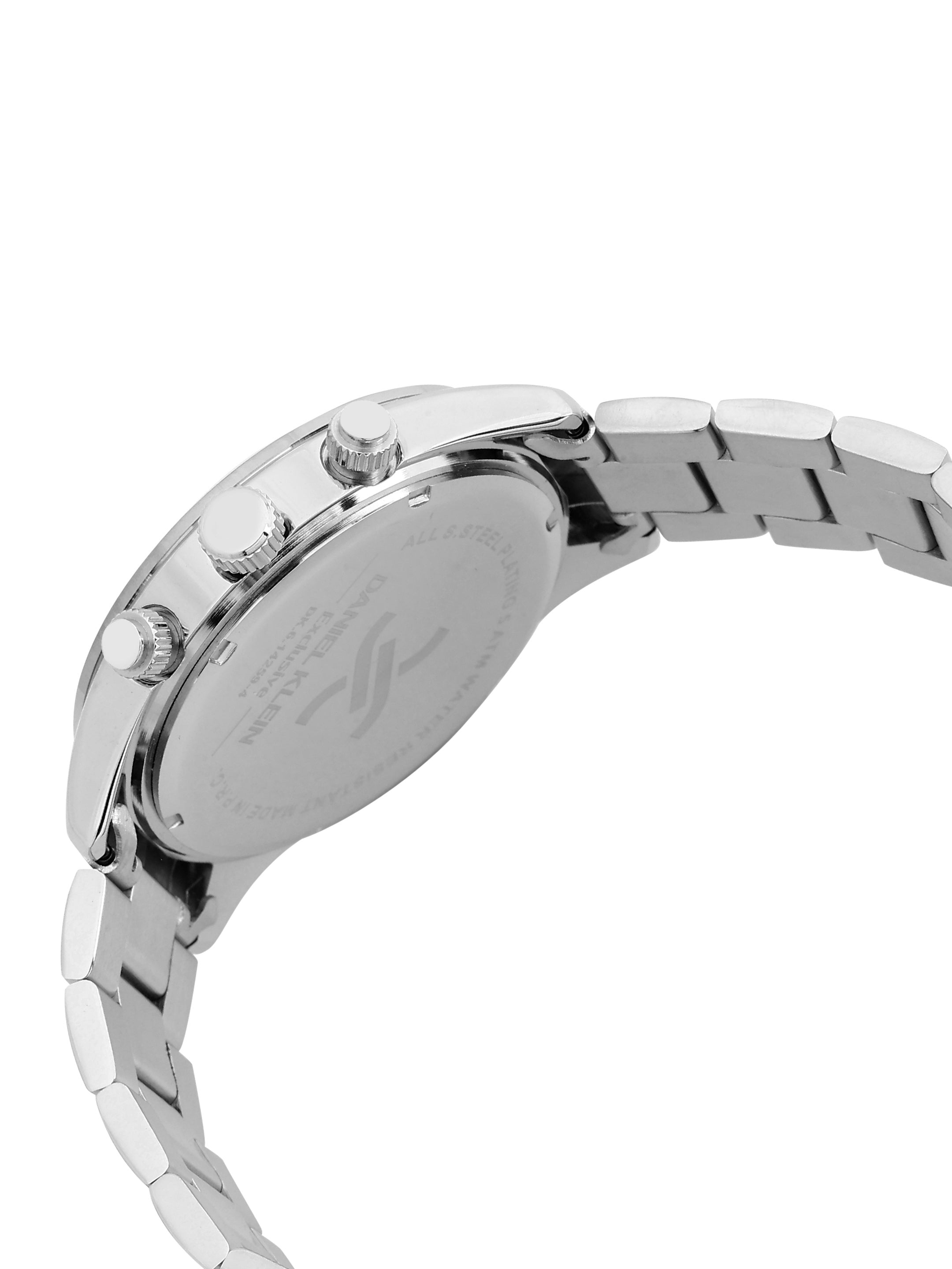 Daniel Klein Analog Silver Round Dial Silver Case Silver Strap Quartz Water-Resistant Wrist Watch for Men Boys DK.6.14259-1