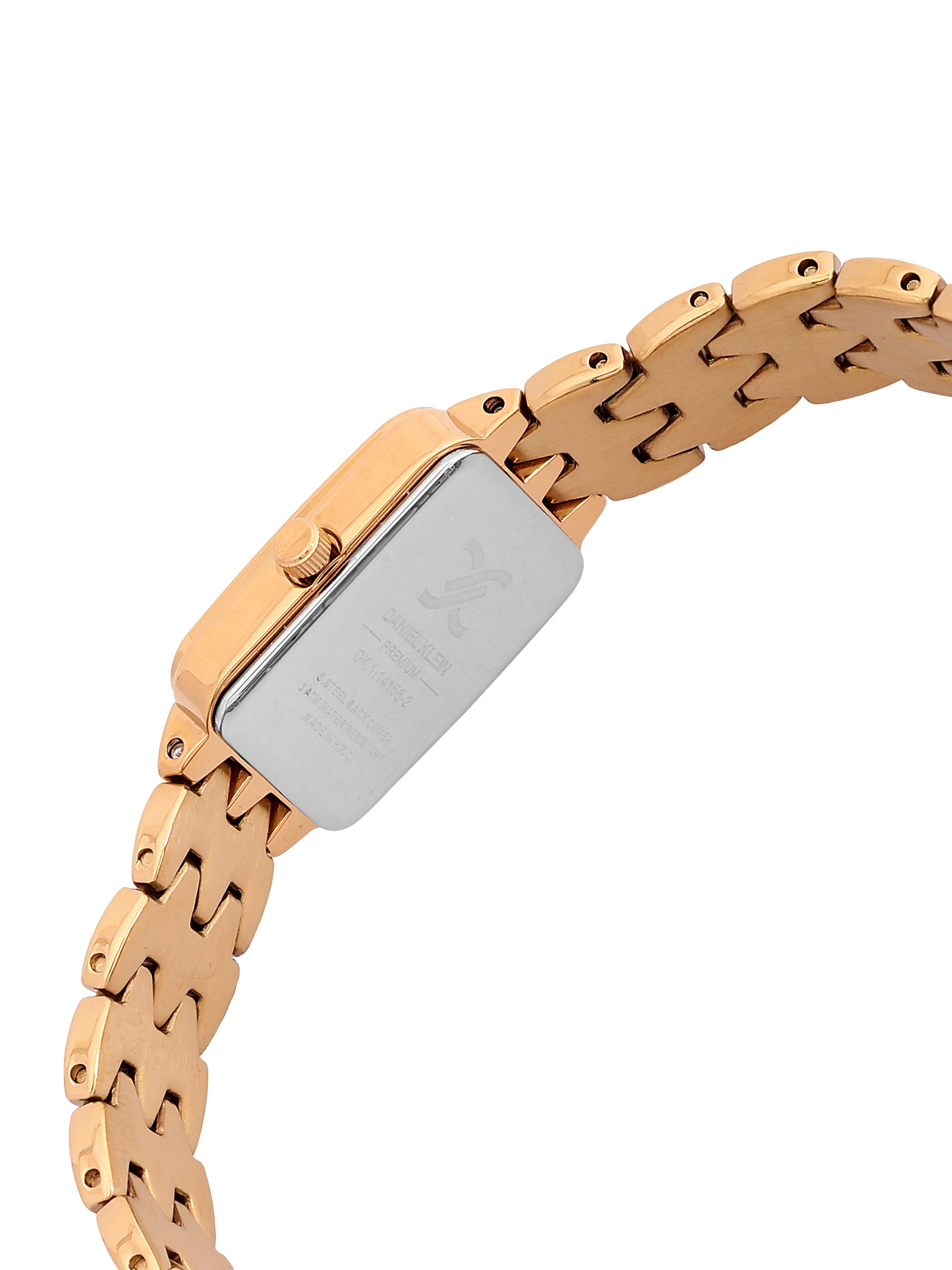 Daniel Klein Analog L.R.Gold Round Dial Pink Rose Gold Case Pink Rose Gold Strap Quartz Water-Resistant Wrist Watch for Women Girls, Ladies DK.1.14158-5