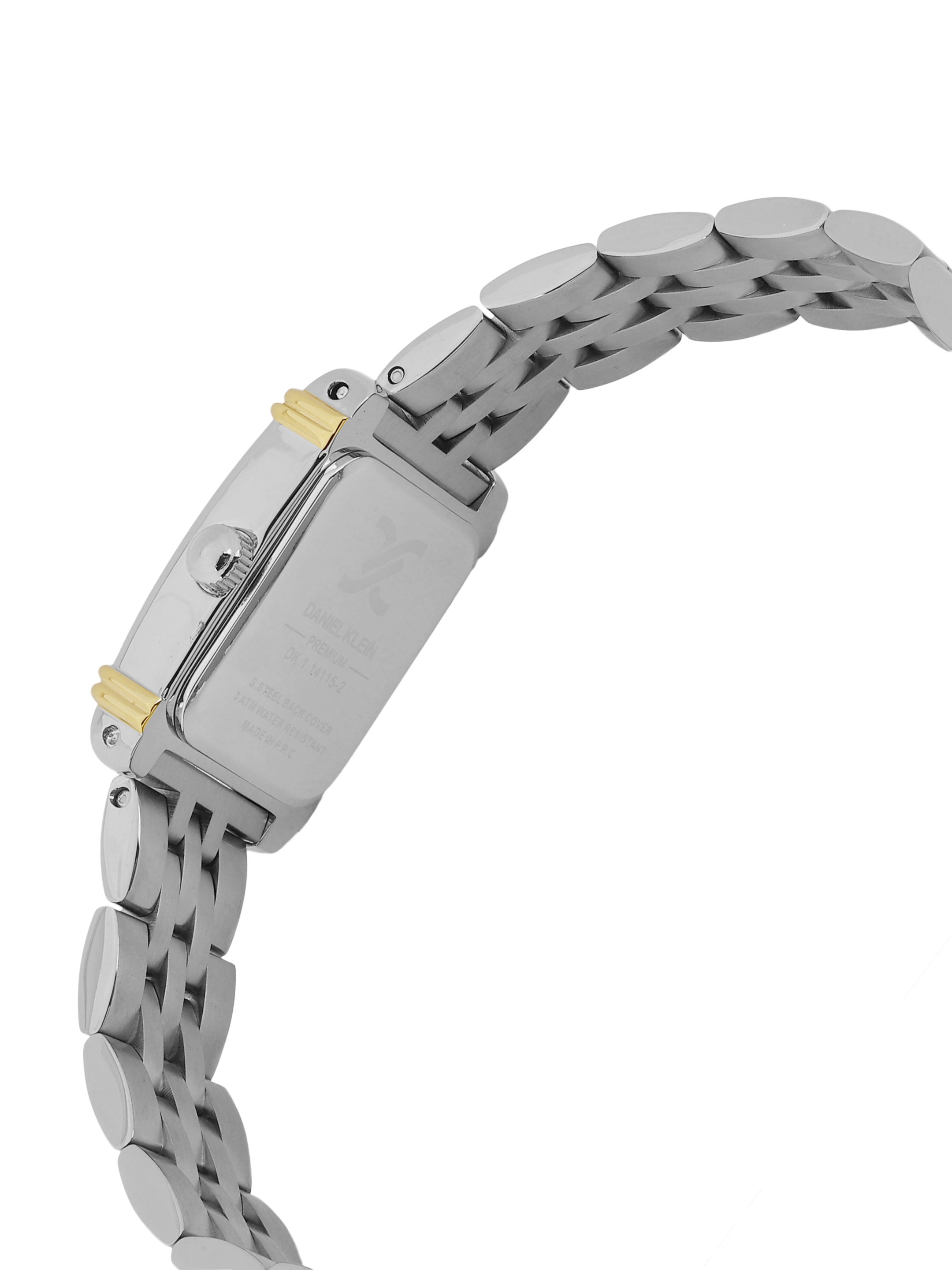 Daniel Klein Dark Green Dial Silver–Gold Strap Women’s Analog Watch DK.1.14115-4
