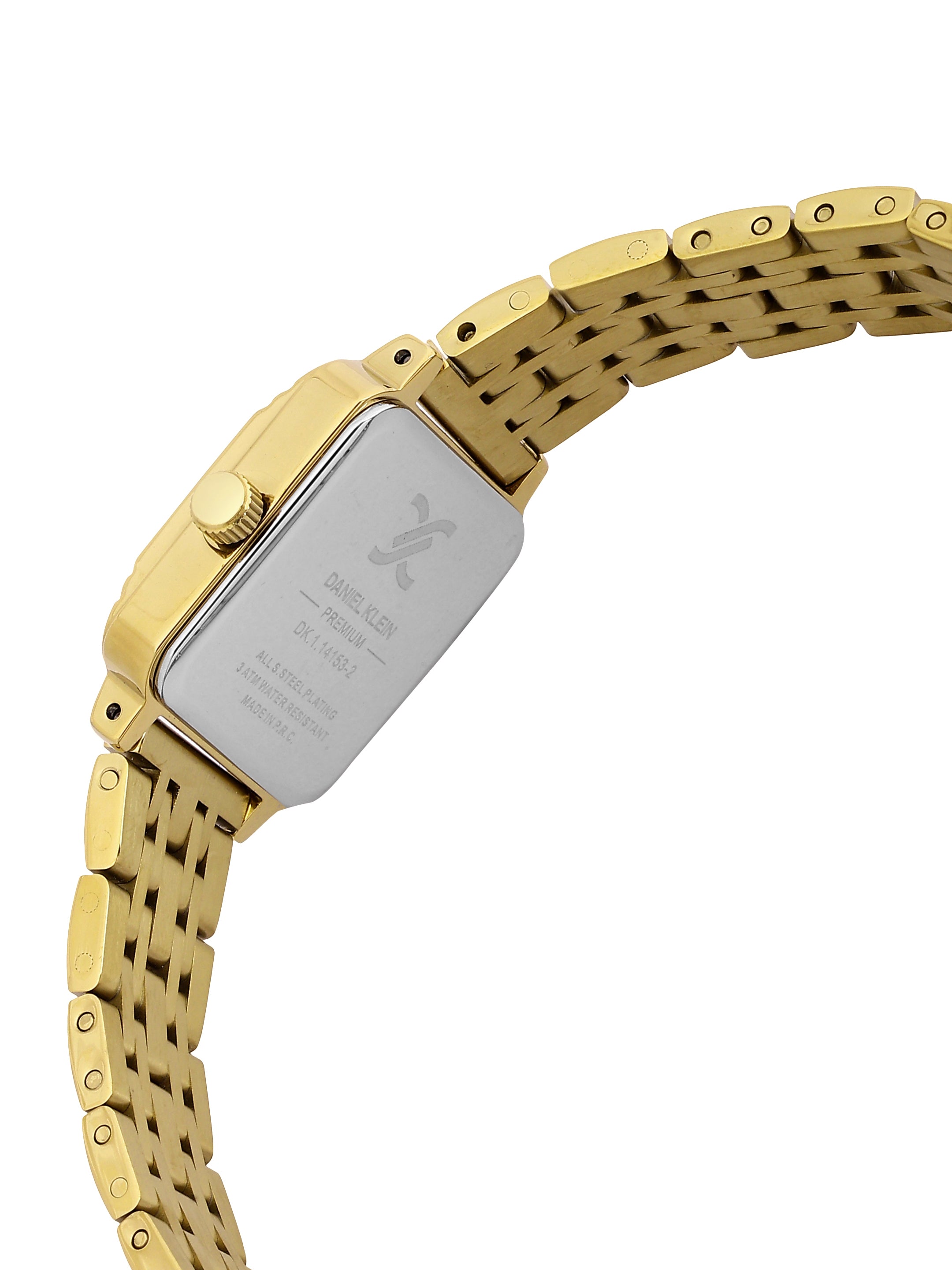Daniel Klein Analog Champagne Round Dial Gold Case Gold Strap Quartz Water-Resistant Wrist Watch for Women Girls, Ladies DK.1.14153-2