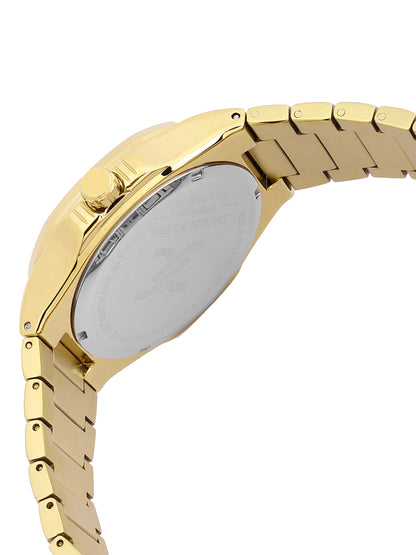 Daniel Klein Analog Black Round Dial Gold Case Gold Strap Quartz Water-Resistant Wrist Watch for Men Boys DK.1.14201-5