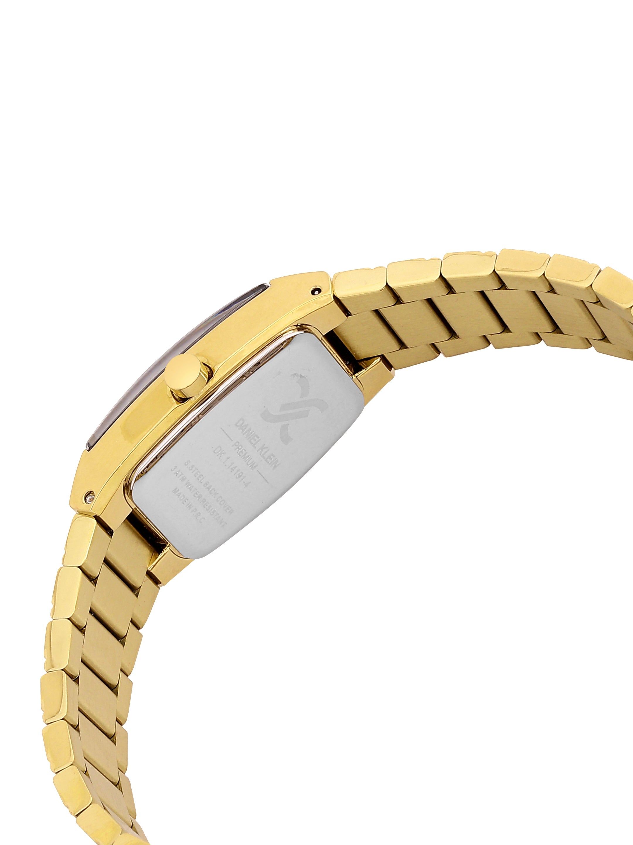 Daniel Klein Analog Black Round Dial Gold/Black Case Gold Strap Quartz Water-Resistant Wrist Watch for Women Girls, Ladies DK.1.14191-4