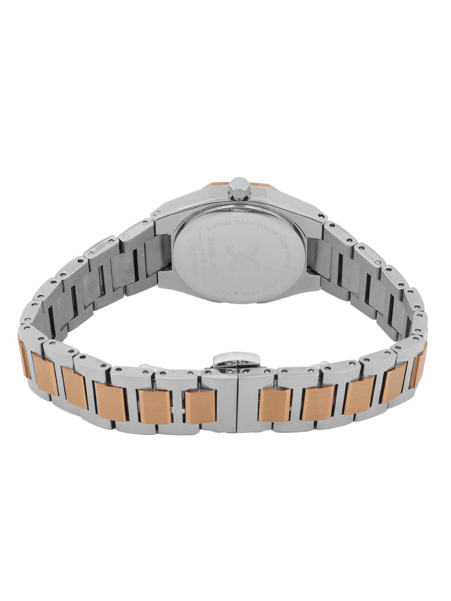 Daniel Klein Dark Brown Dial Silver–Rose Gold Strap Women’s Analog Watch DK.1.14109-6
