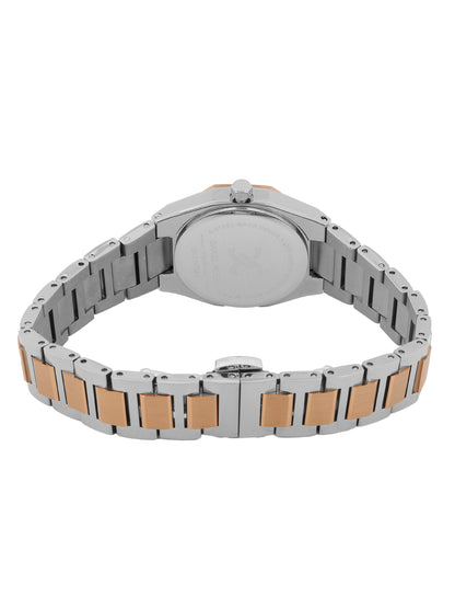 Daniel Klein Dark Brown Dial Silver–Rose Gold Strap Women’s Analog Watch DK.1.14109-6