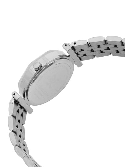 Daniel Klein Analog Silver Round Dial Silver and Gold/Gold Case Silver and Gold Strap Quartz Water-Resistant Wrist Watch for Women Girls, Ladies DK.6.14189-4