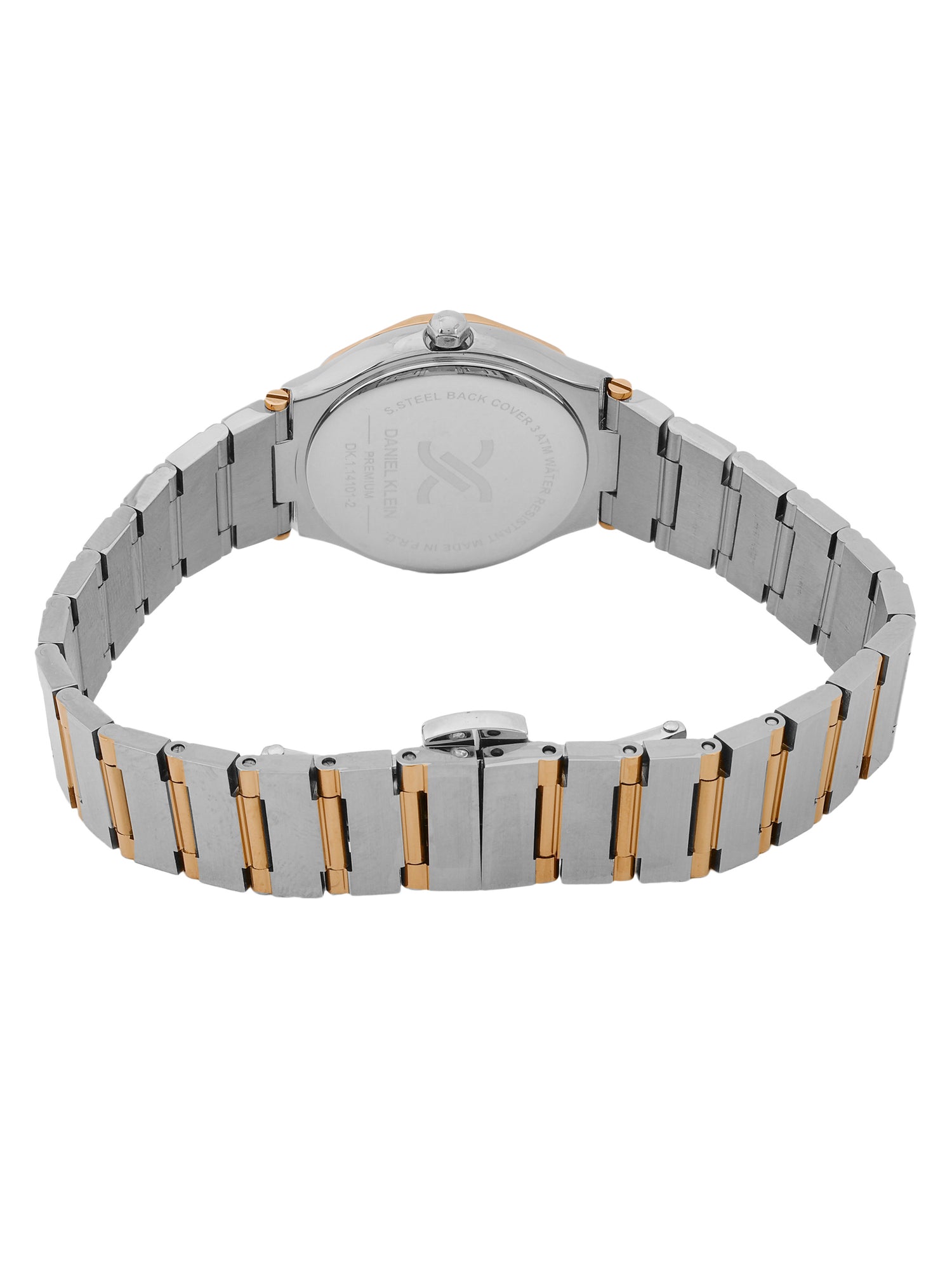 Daniel Klein Warm Grey Dial Silver–Rose Gold Strap Women’s Analog Watch DK.1.14101-6