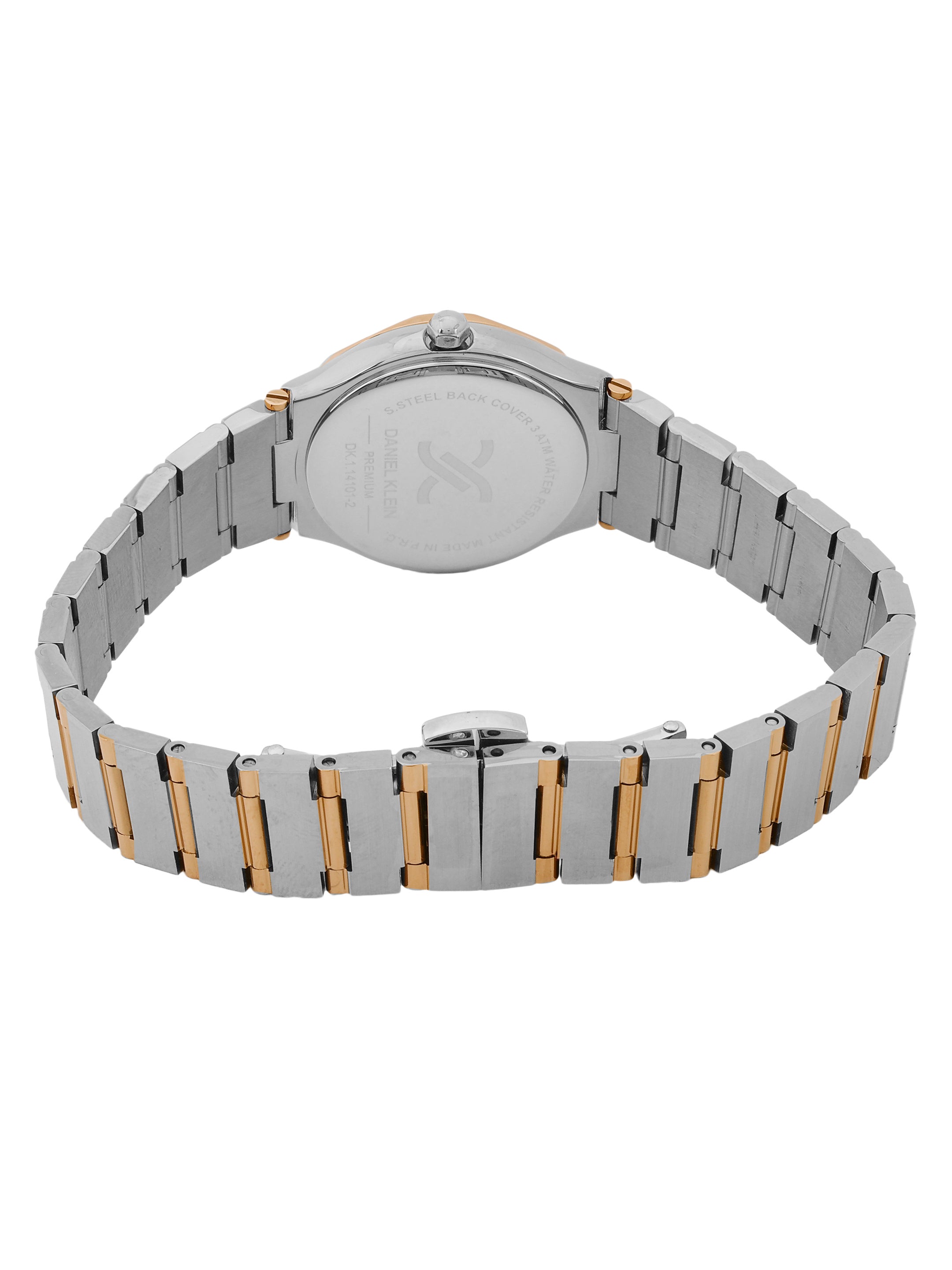 Daniel Klein Warm Grey Dial Silver–Rose Gold Strap Women’s Analog Watch DK.1.14101-6