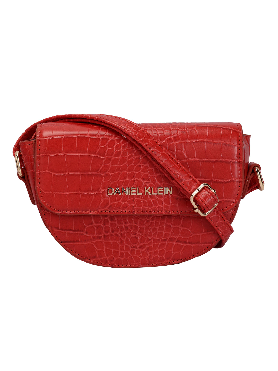 Daniel Klein Exclusive Snake Skin Pattern Women Cross-Body Sling - Red