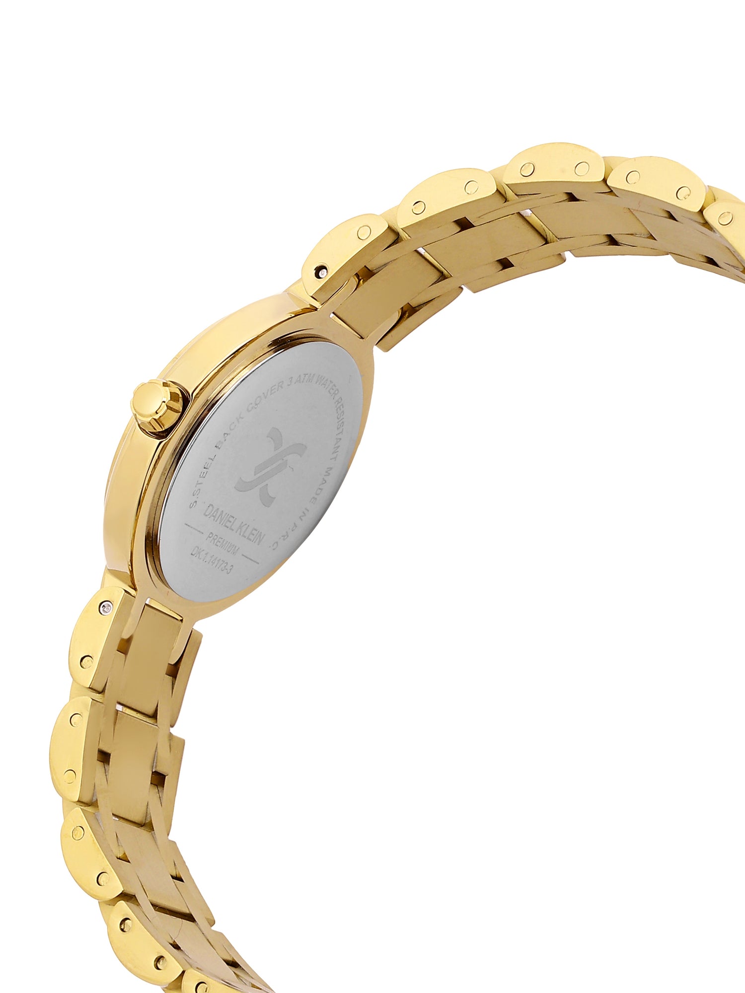 Daniel Klein Analog White Round Dial Gold Case Gold Strap Quartz Water-Resistant Wrist Watch for Women Girls, Ladies DK.1.14173-3