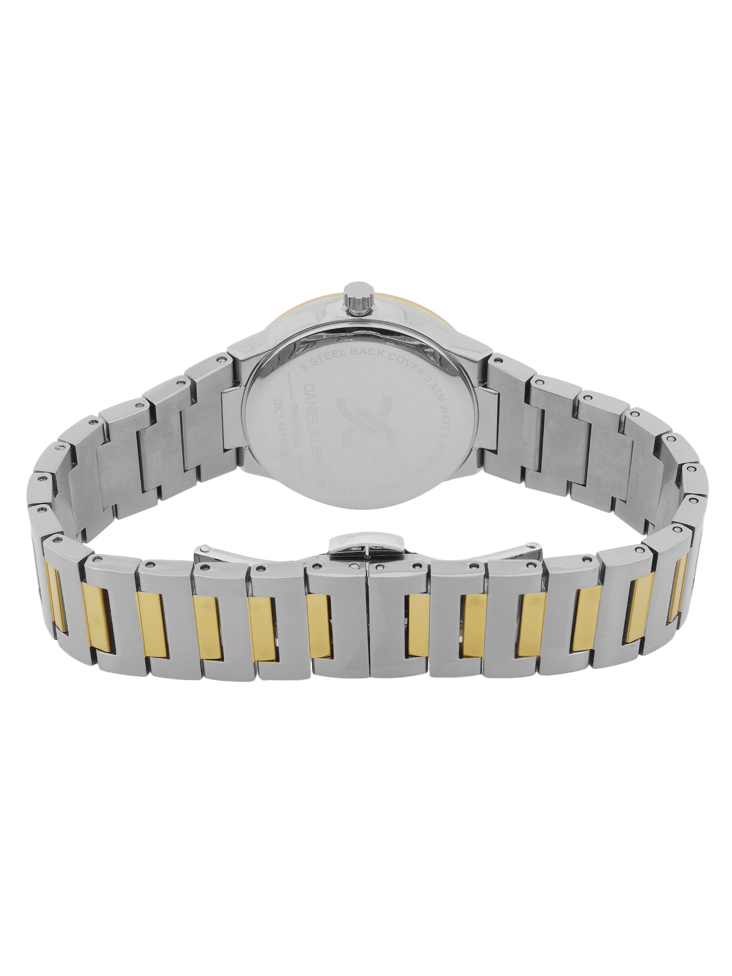 Daniel Klein Dark Green Dial Silver–Gold Strap Women’s Analog Watch DK.1.14110-4