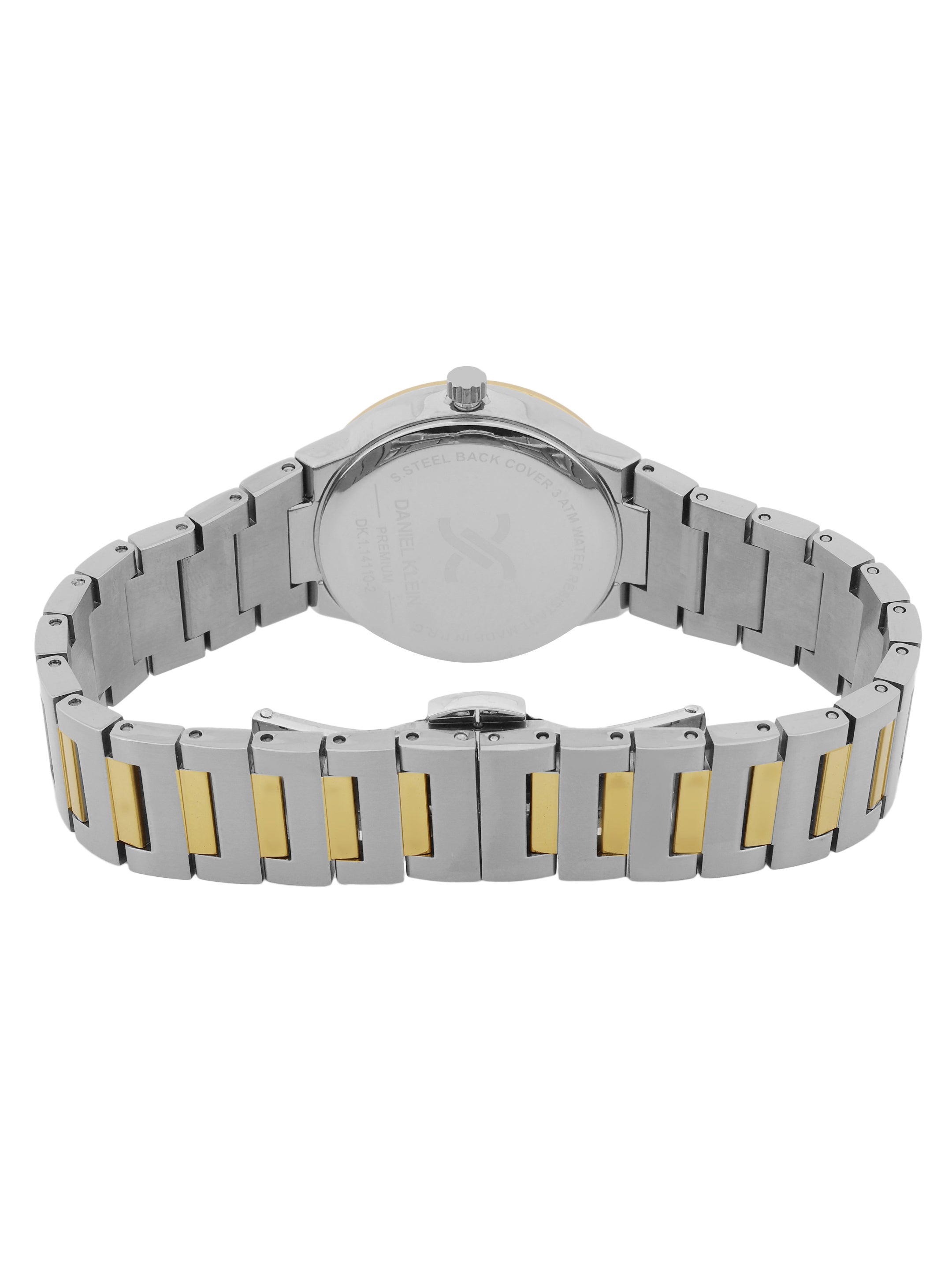 Daniel Klein Dark Green Dial Silver–Gold Strap Women’s Analog Watch DK.1.14110-4