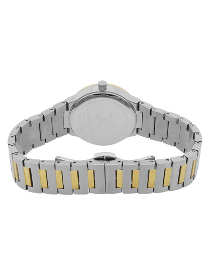 Daniel Klein Dark Green Dial Silver–Gold Strap Women’s Analog Watch DK.1.14110-4