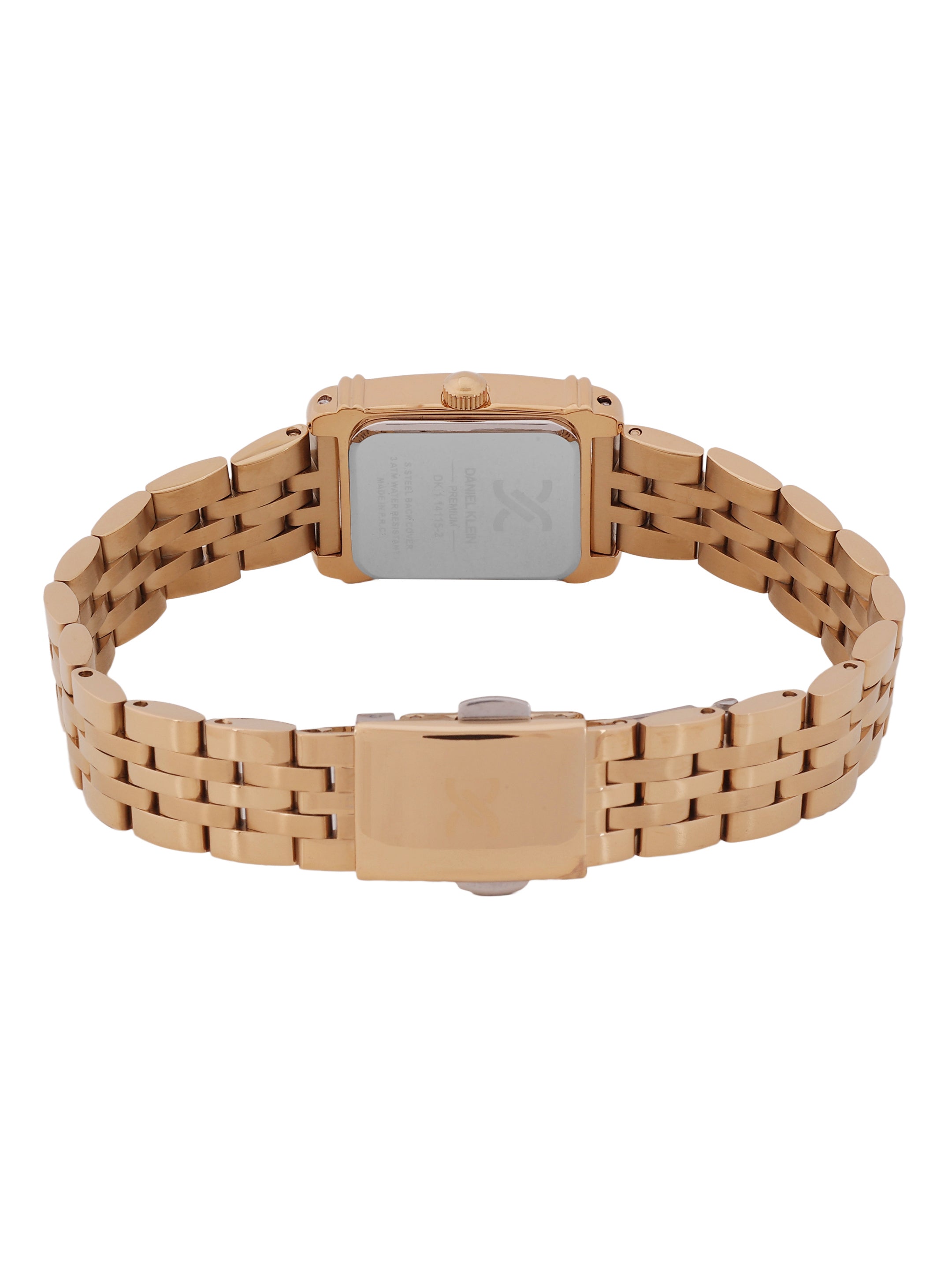 Daniel Klein Silver Dial Pink Rose Gold Strap Women’s Analog Watch DK.1.14115-5