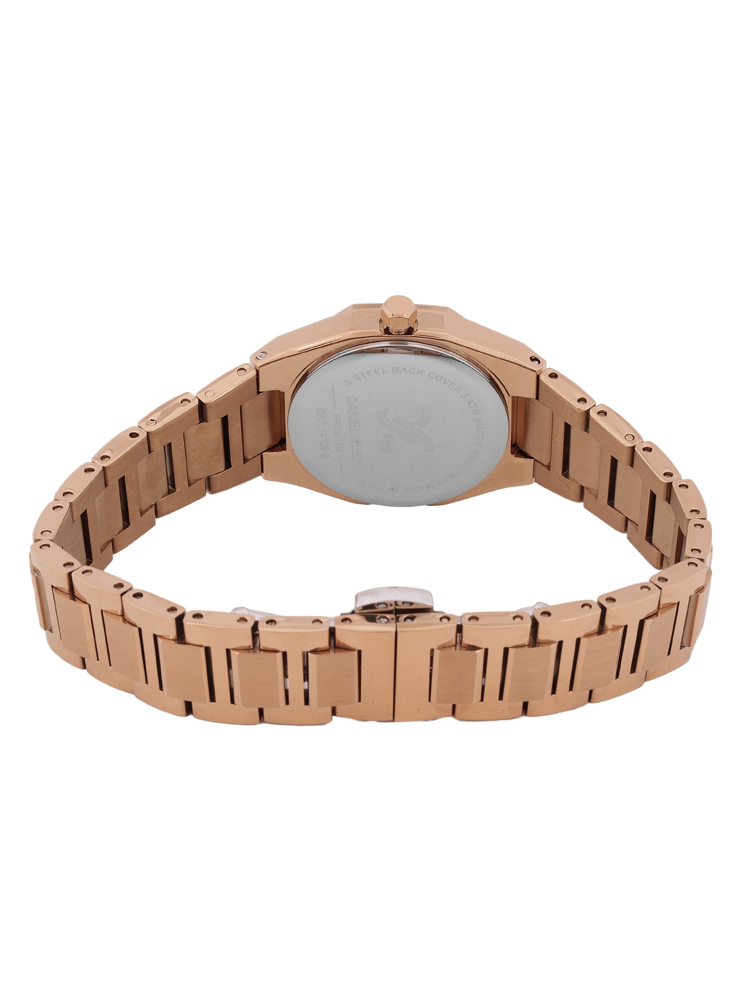 Daniel Klein Silver Dial Pink Rose Gold Strap Women’s Analog Watch DK.1.14109-5