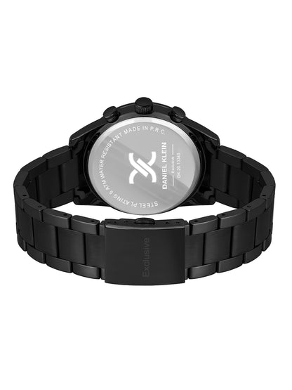 Daniel Klein men Analog Multifunction Watch | Gun Black Case | Green Dial with Day Date 24-hour format | Black Metal Strap | 44 mm | Water Resistant 3 ATM | DK.20.13348-10