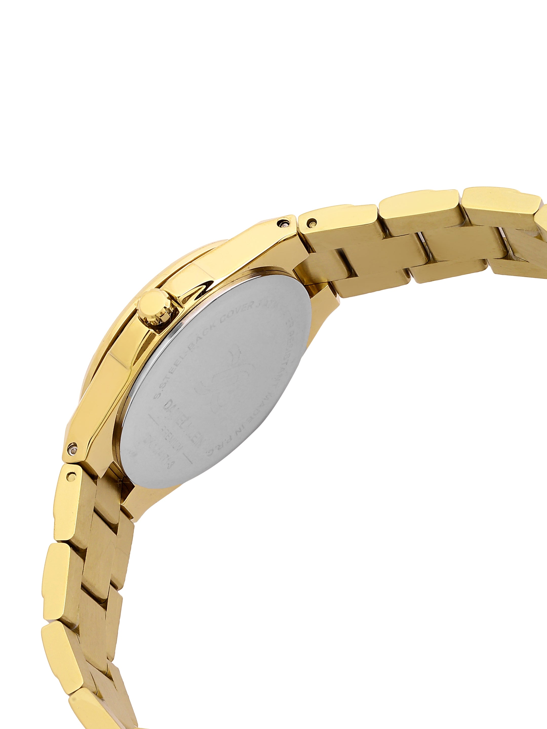 Daniel Klein Analog Silver Round Dial Gold Case Gold Strap Quartz Water-Resistant Wrist Watch for Women Girls, Ladies DK.1.14171-3