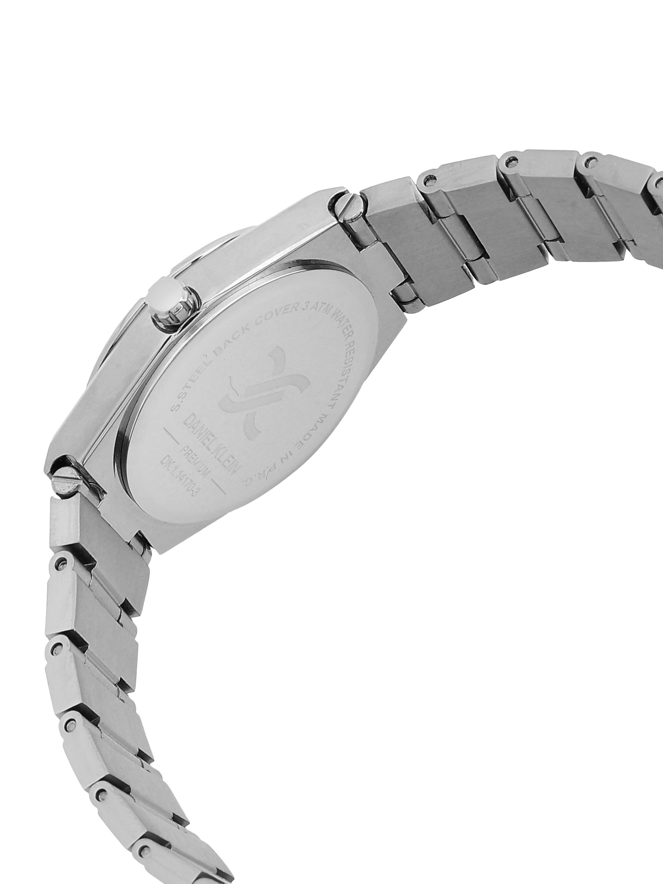 Daniel Klein Analog Blue Round Dial Silver Case Silver Strap Quartz Water-Resistant Wrist Watch for Women Girls, Ladies DK.1.14170-2