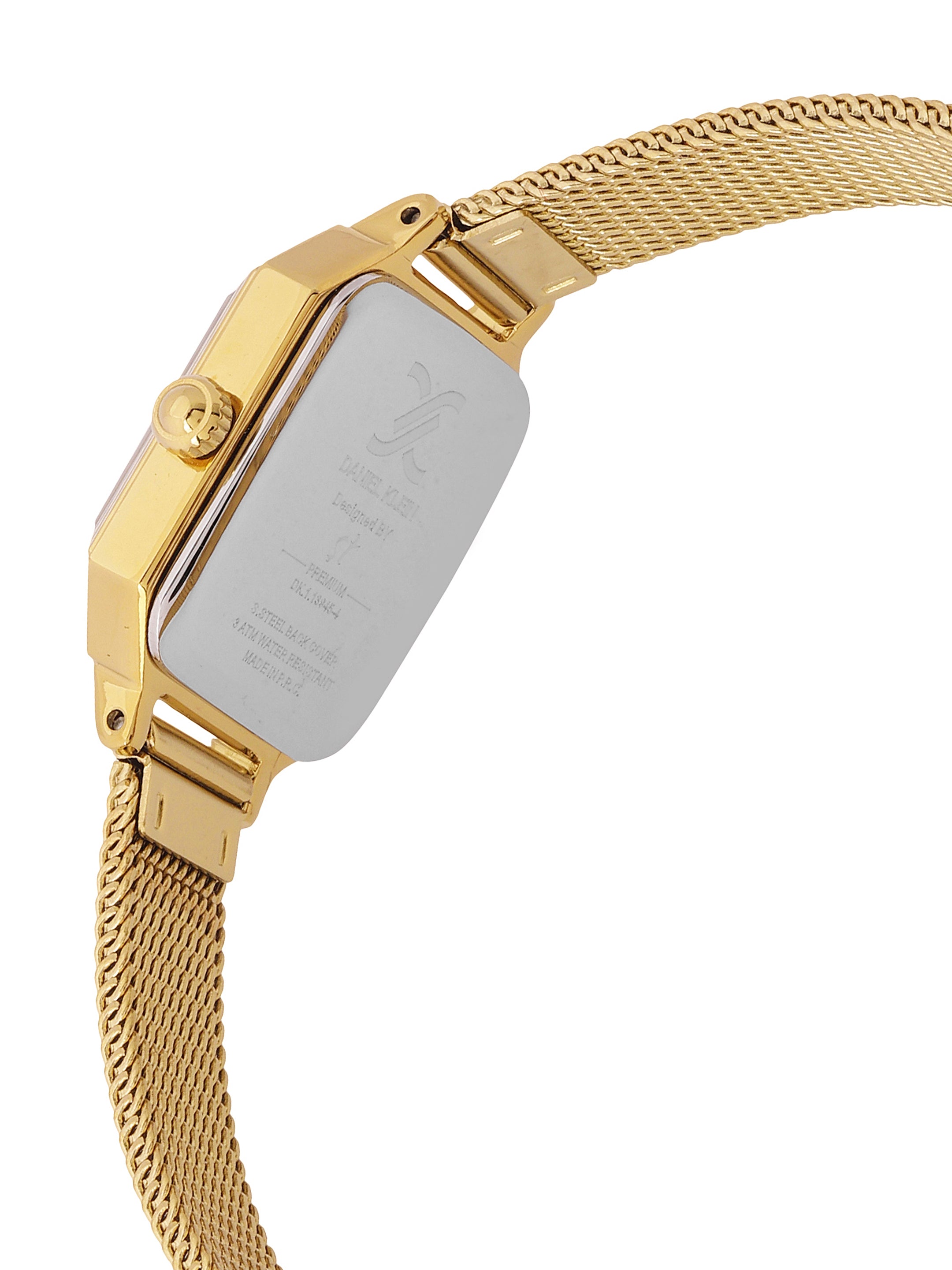 Daniel klein Premium Lady Dark Green Sunray Dial Gold Mesh Watch DK.1.13945-5