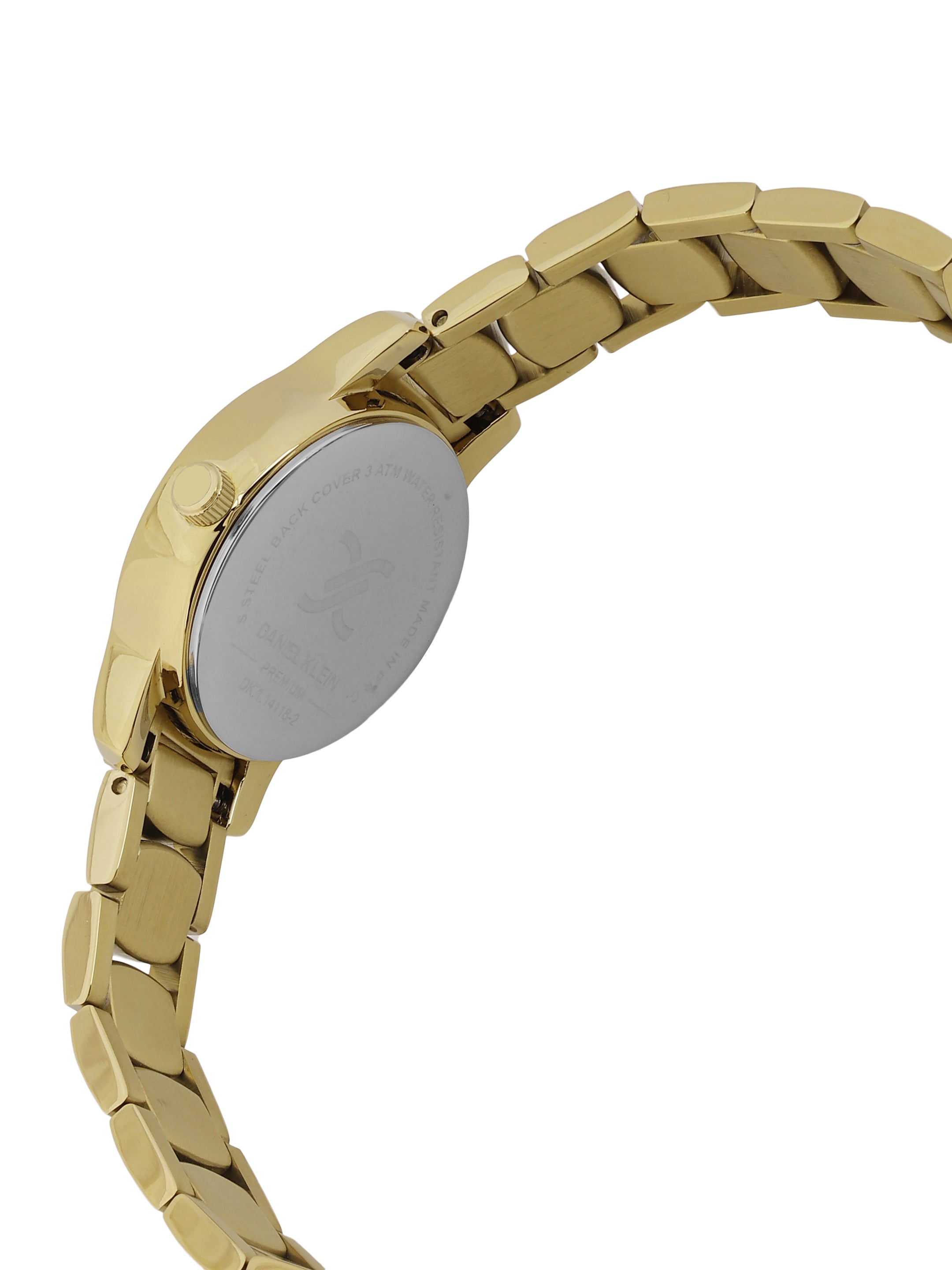 Daniel Klein Dark Green Dial Gold Strap Women’s Analog Watch DK.1.14118-2