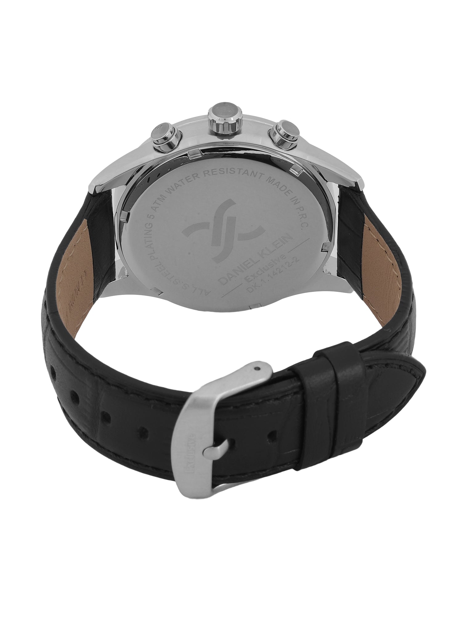 Daniel Klein Exclusive Silver Dial Black Strap Men’s Analog Watch DK.1.14212-1