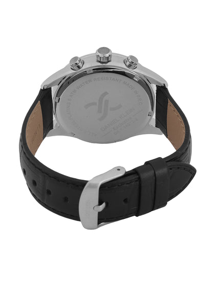 Daniel Klein Exclusive Silver Dial Black Strap Men’s Analog Watch DK.1.14212-1