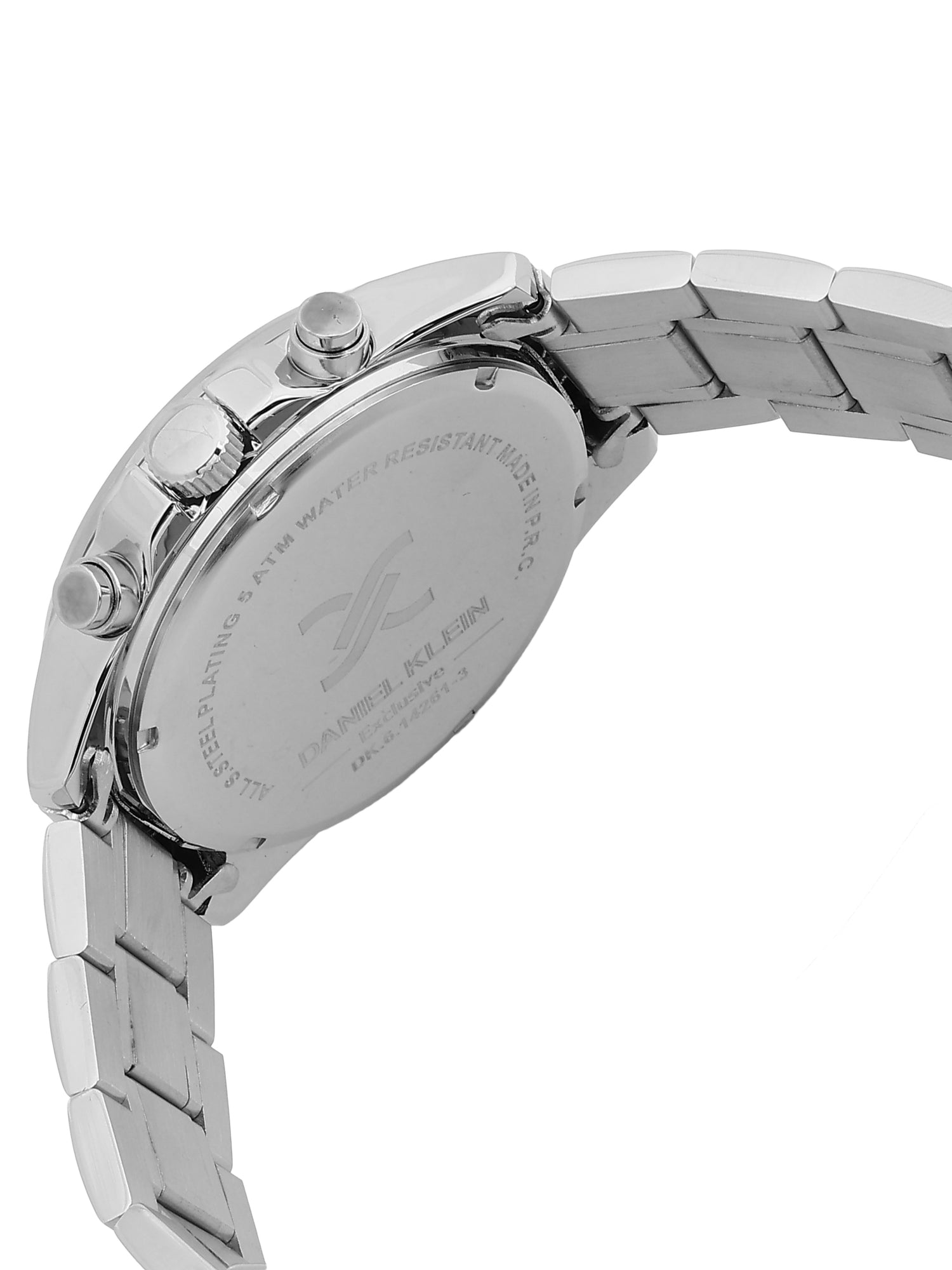 Daniel Klein Analog Dark Blue Round Dial Silver Case Silver Strap Quartz Water-Resistant Wrist Watch for Men Boys DK.6.14261-5