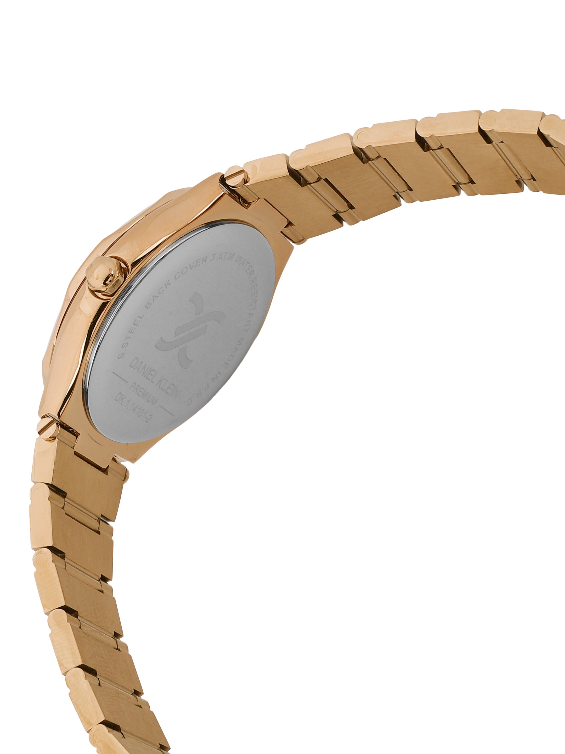 Daniel Klein Silver Dial Pink Rose Gold Strap Women’s Analog Watch DK.1.14101-5
