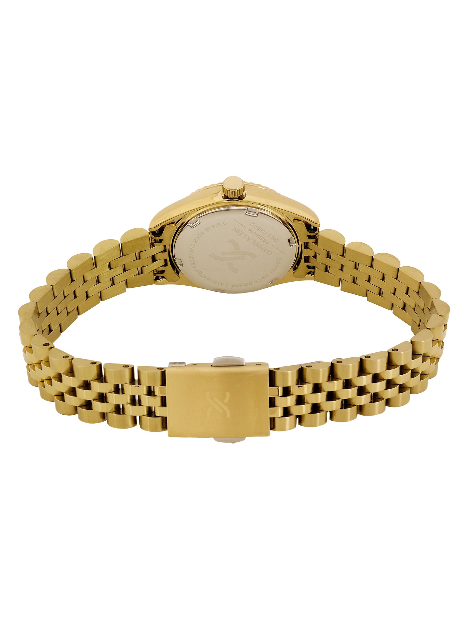 Daniel Klein Silver Dial Gold Strap Women’s Analog Watch DK.1.14097-2