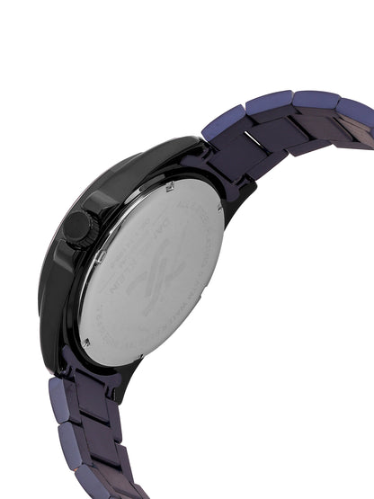 Daniel Klein Analog Blue Round Dial Black Case Blue Strap Quartz Water-Resistant Wrist Watch for Men Boys DK.1.14199-5