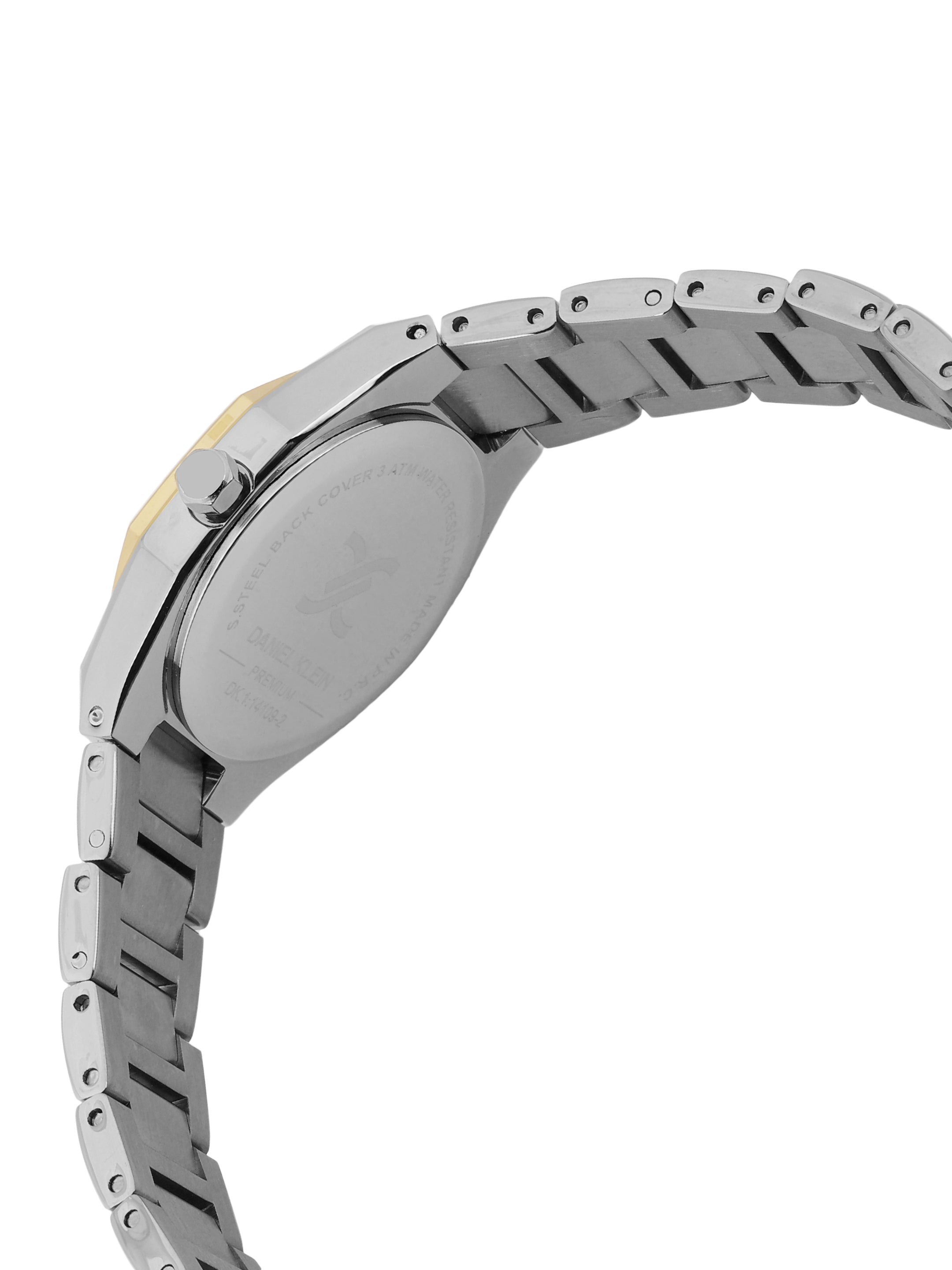 Daniel Klein Dark Green Dial Silver–Gold Strap Women’s Analog Watch DK.1.14109-4