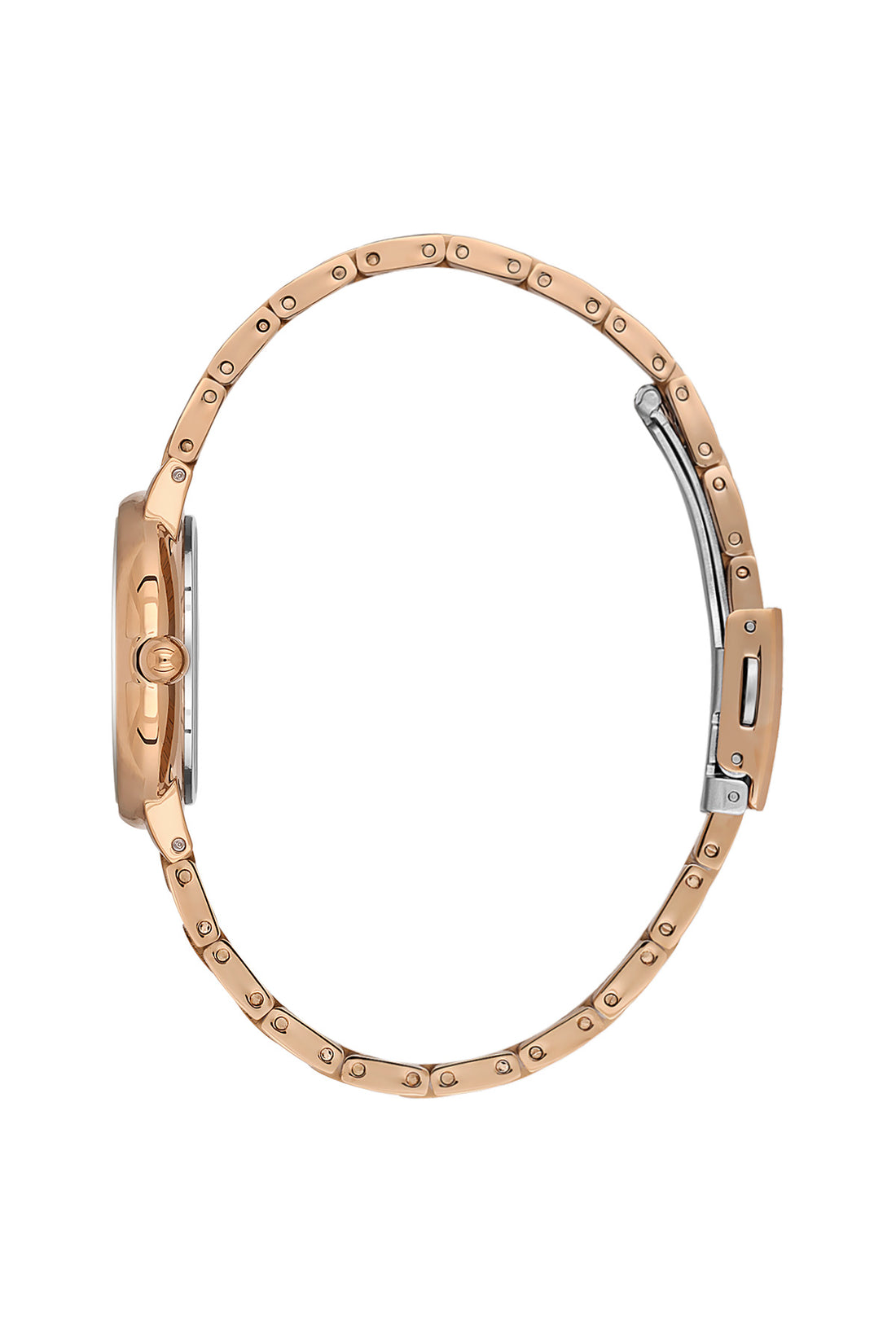 Daniel Klein Silver Dial Pink Rose Gold Strap Women’s Analog Watch DK.1.14100-6
