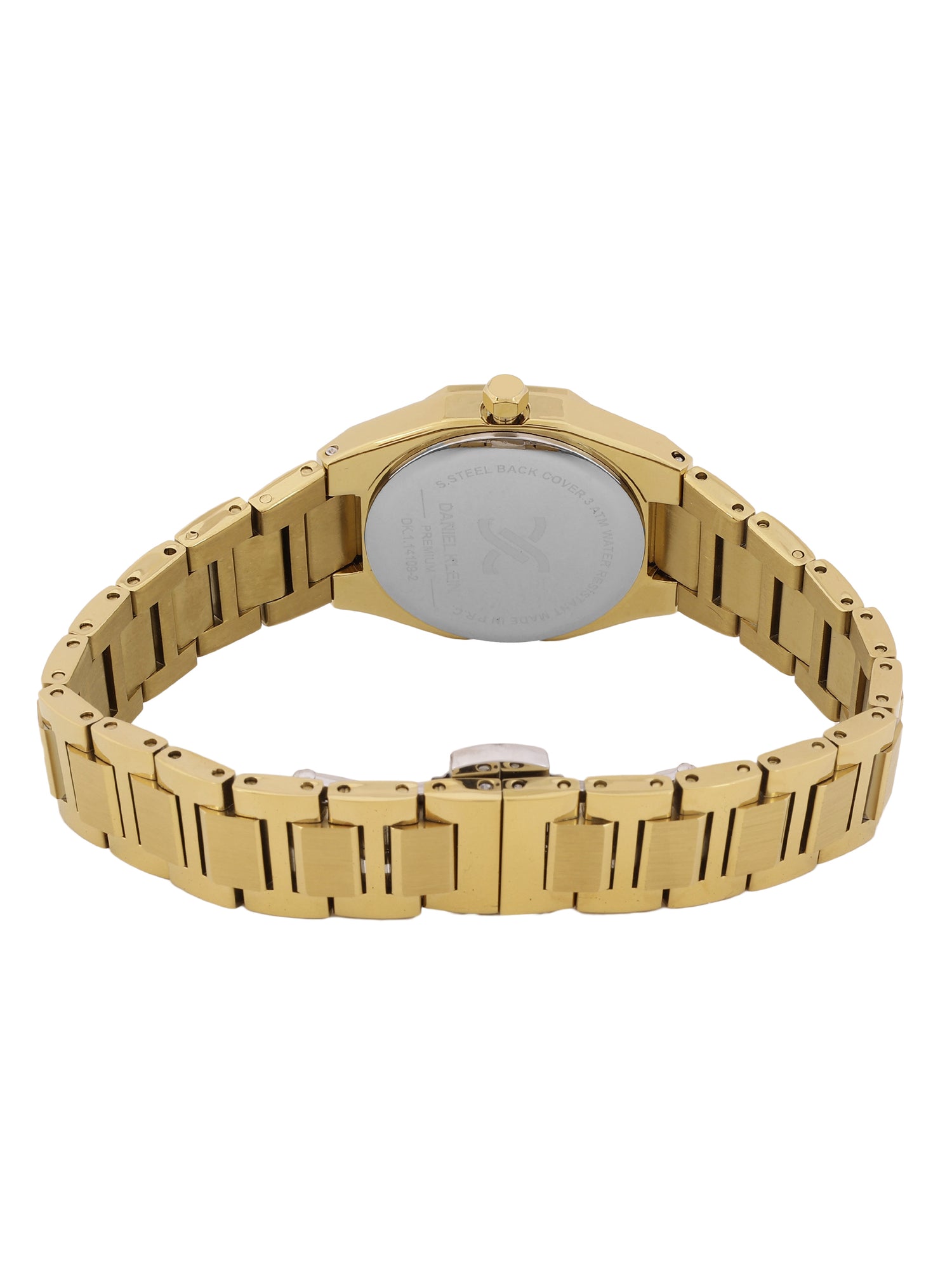 Daniel Klein Silver Dial Gold Strap Women’s Analog Watch DK.1.14109-2