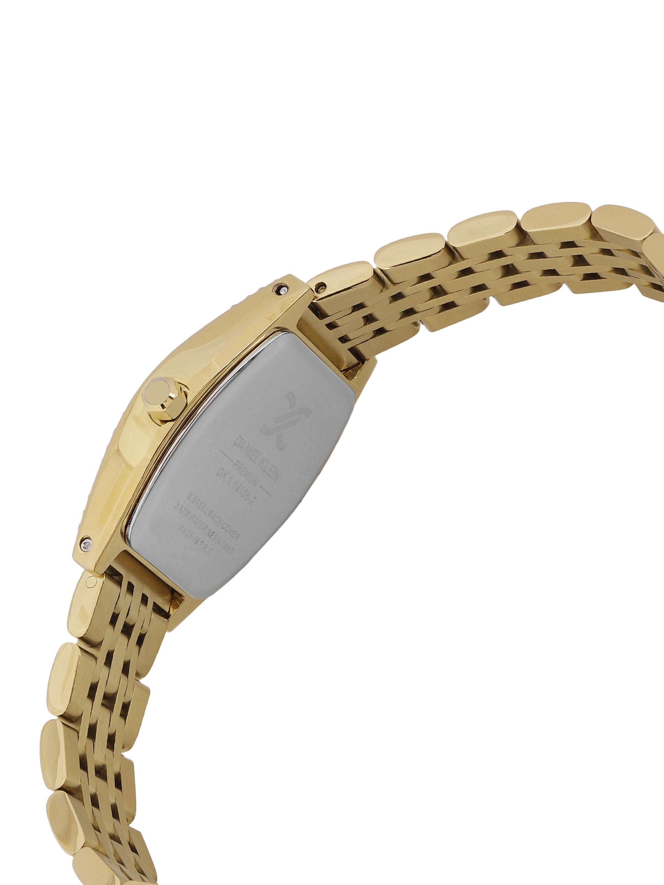 Daniel Klein Silver Dial Gold Strap Women’s Analog Watch DK.1.14106-2