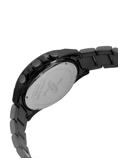 Daniel Klein Analog Blue Round Dial Gunmetalmetal Case Gunmetalmetal Strap Quartz Water-Resistant Wrist Watch for Men Boys DK.1.14245-5