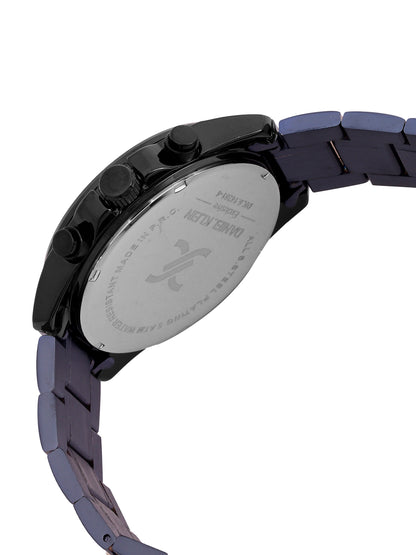 Daniel Klein Analog Silver Round Dial Black Case Blue Strap Quartz Water-Resistant Wrist Watch for Men Boys DK.6.14261-4