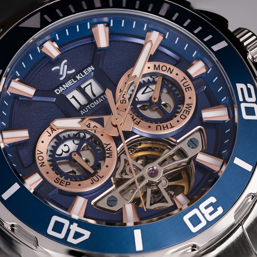 Skeleton Automatic Blue Dial Men&