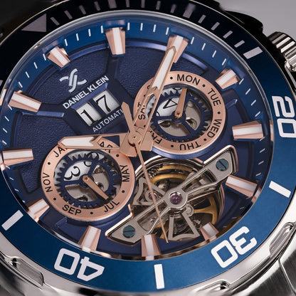 Skeleton Automatic Blue Dial Men&