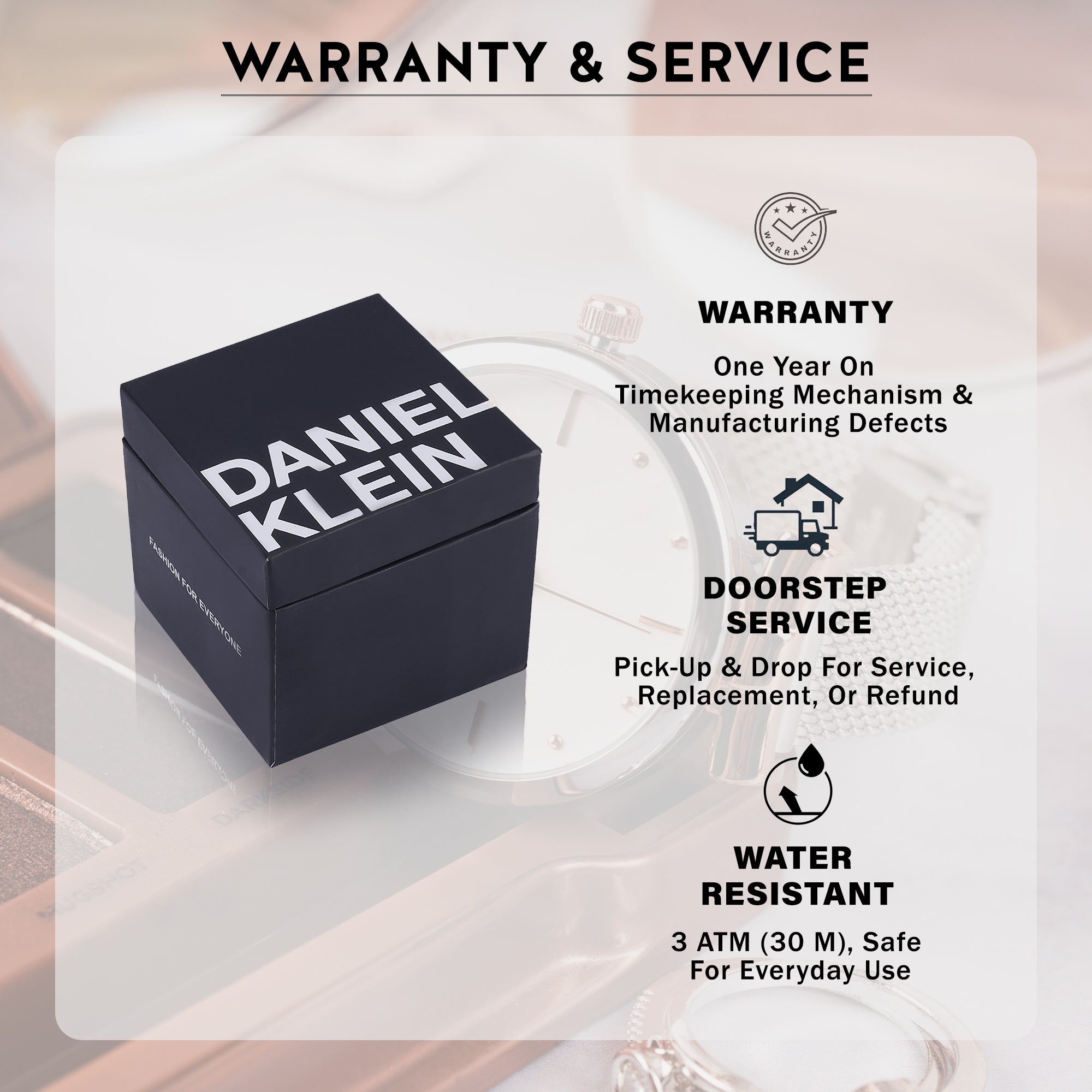 Daniel Klein Women Analog Watch | Rose Gold Case | Silver Dial | Rose Gold Strap | 30 mm | Water Resistant 3 ATM | DK.20.10010-4