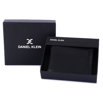 Daniel Klein Men’s Genuine Leather Wallet – Slim Black Edition with Detachable Card Holder