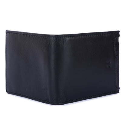 Daniel Klein Men’s Genuine Leather Wallet – Slim Black Edition with Detachable Card Holder