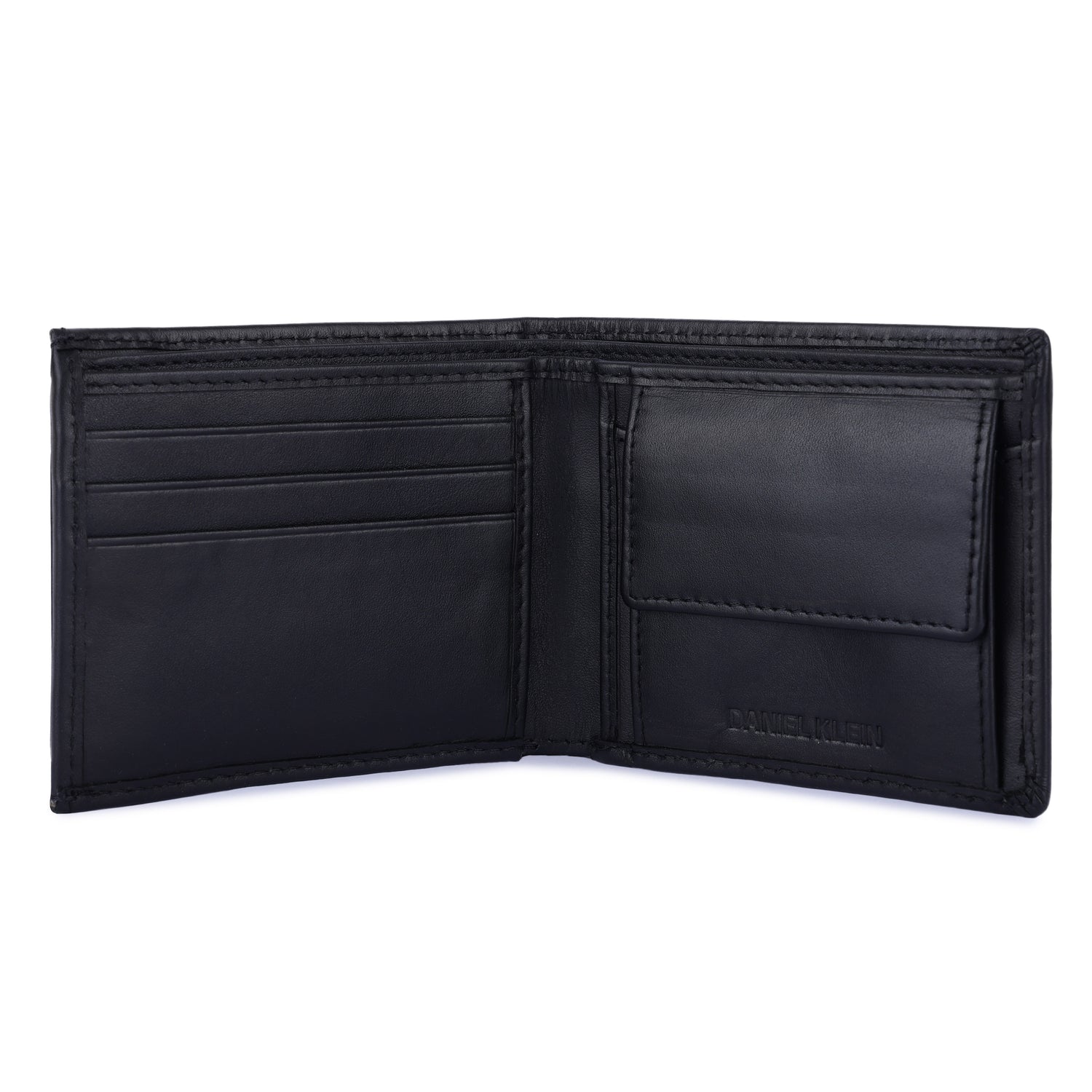 Daniel Klein Men’s Genuine Leather Wallet – Slim Black Edition with Detachable Card Holder