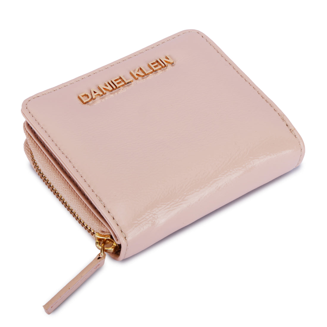 Daniel Klein Nude Glossy Zipped with Button Women’s Wallet