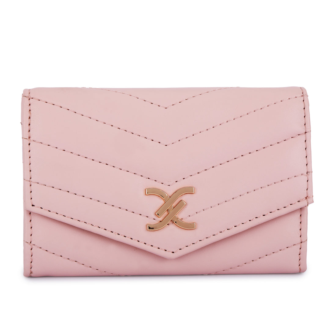 Daniel Klein Women’s Chevron Textured One Fold Wallet – Pastel Pink