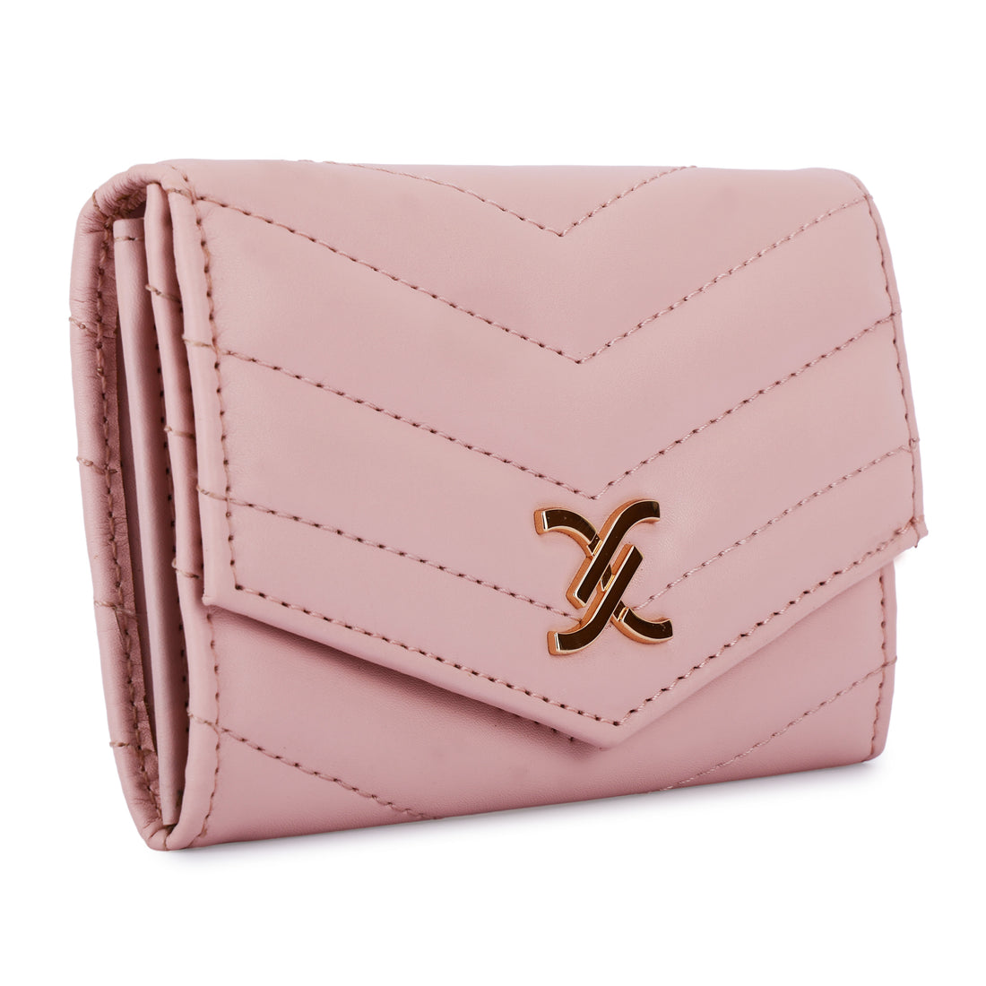Daniel Klein Women’s Chevron Textured One Fold Wallet – Pastel Pink
