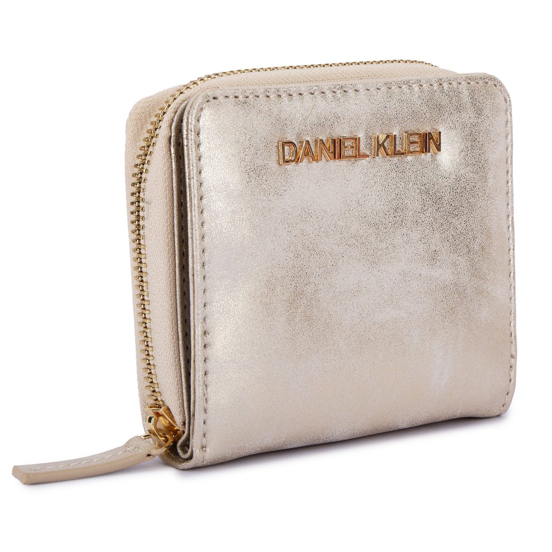 Daniel Klein Metallic Gold Zipped with Button Women’s Wallet