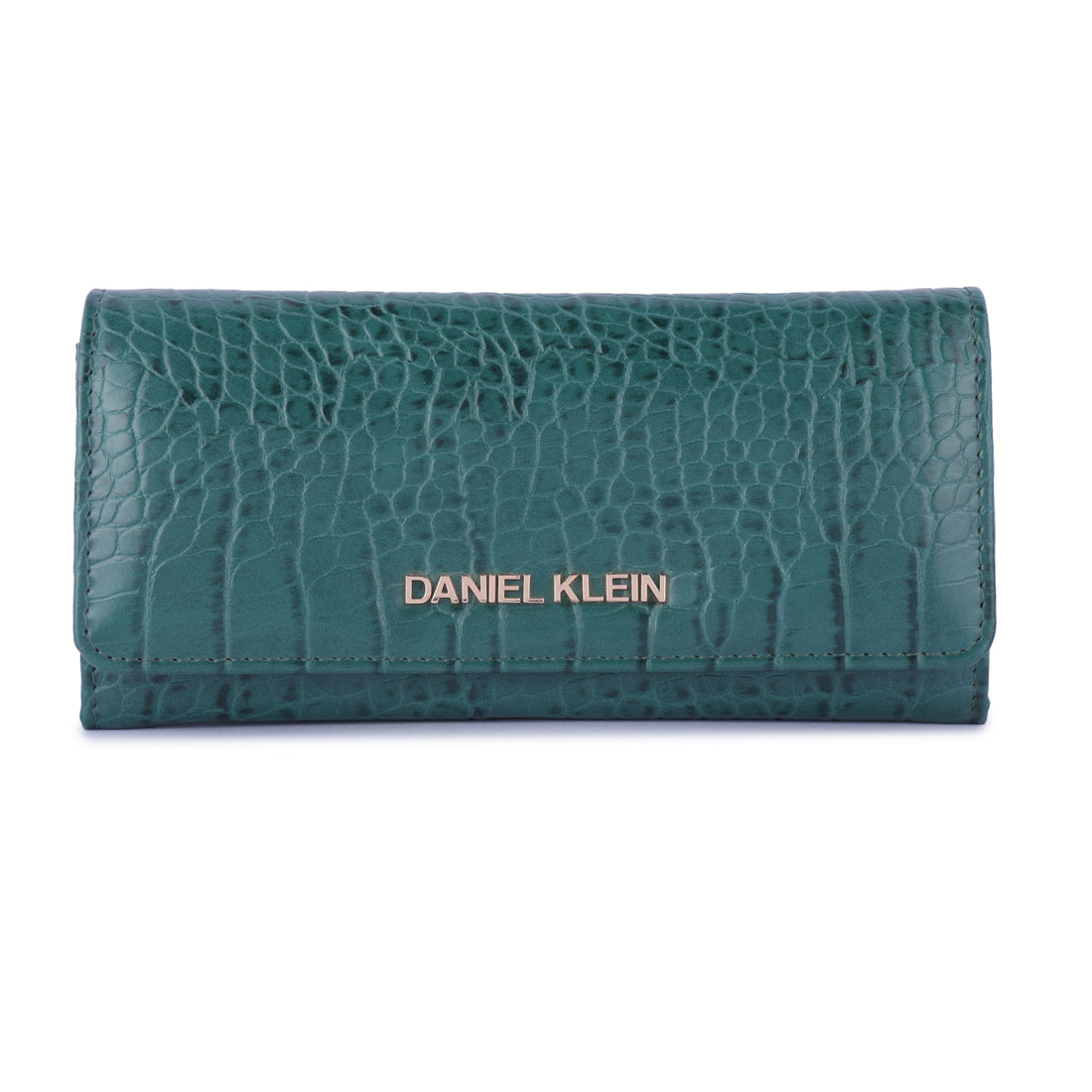 Daniel Klein Crocodile Skin Pattern Women Three Fold Wallet - Green