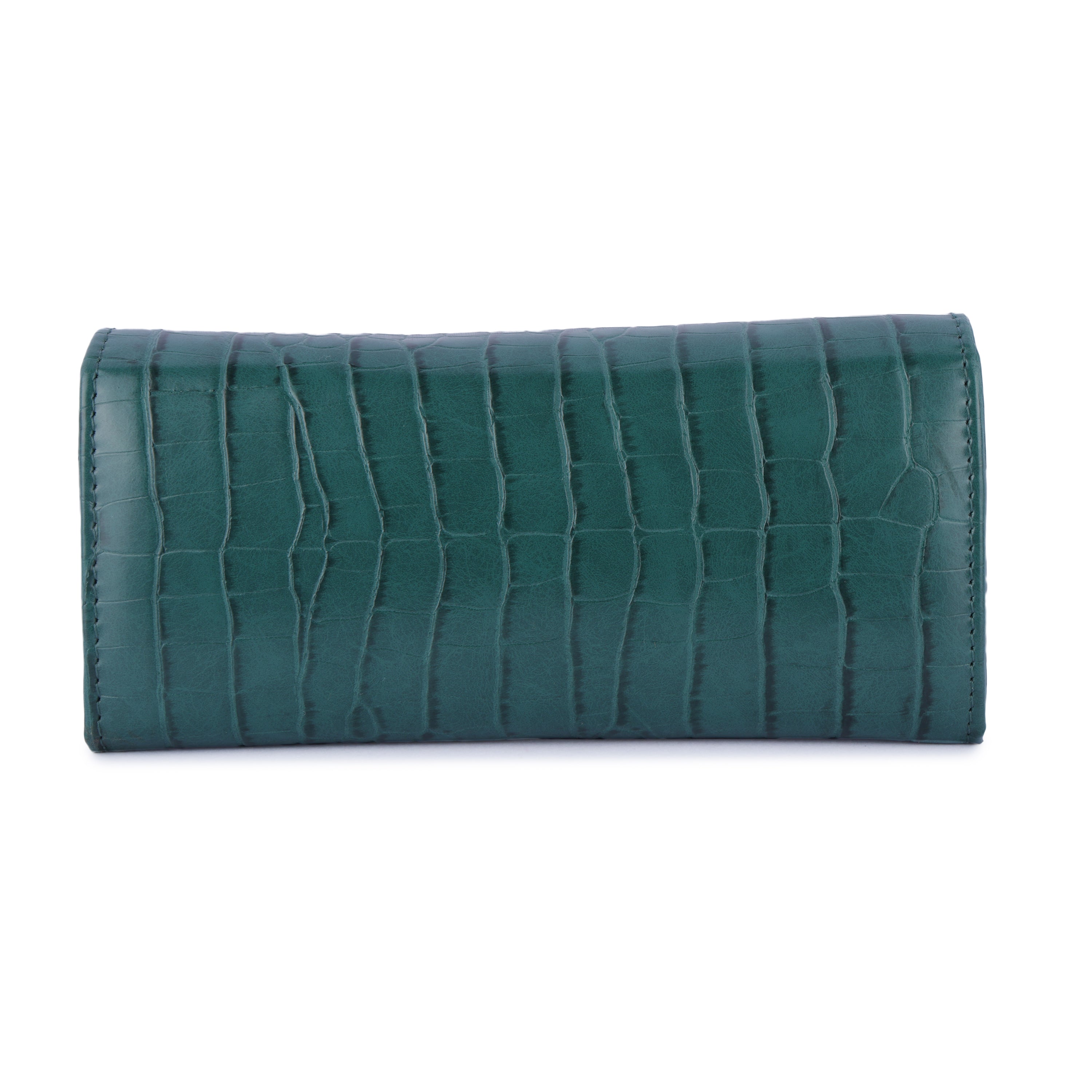 Daniel Klein Crocodile Skin Pattern Women Three Fold Wallet - Green