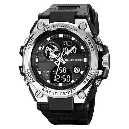 Black Analog Digital Men Watch with Polyurethane Strap